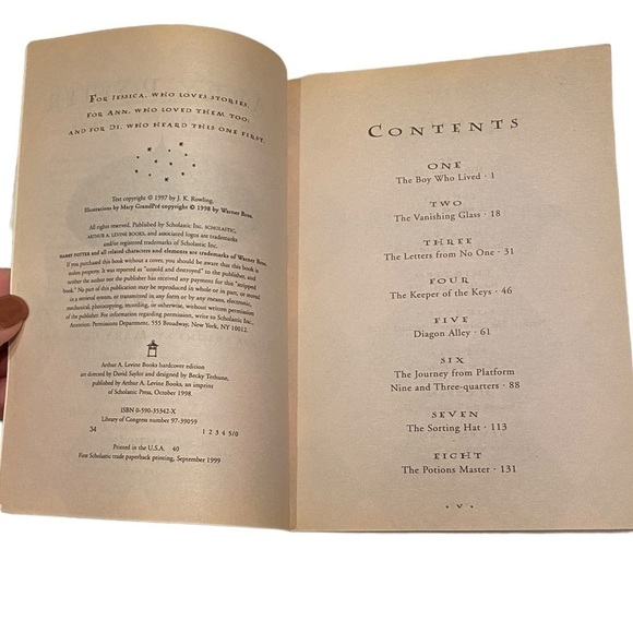 HARRY POTTER & THE SORCERERS STONE Scholastic 1999 J. K. Rowling 1st Printing PB - Picture 6 of 13